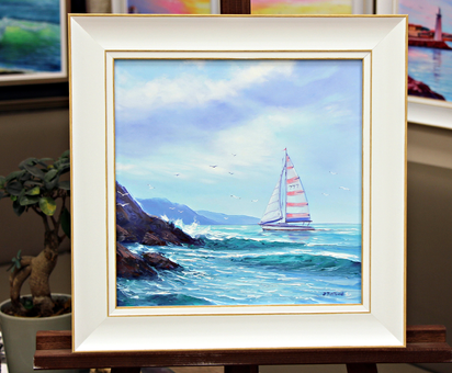 Морски пейзаж 2234, размер с рамка 40/40 - 70€